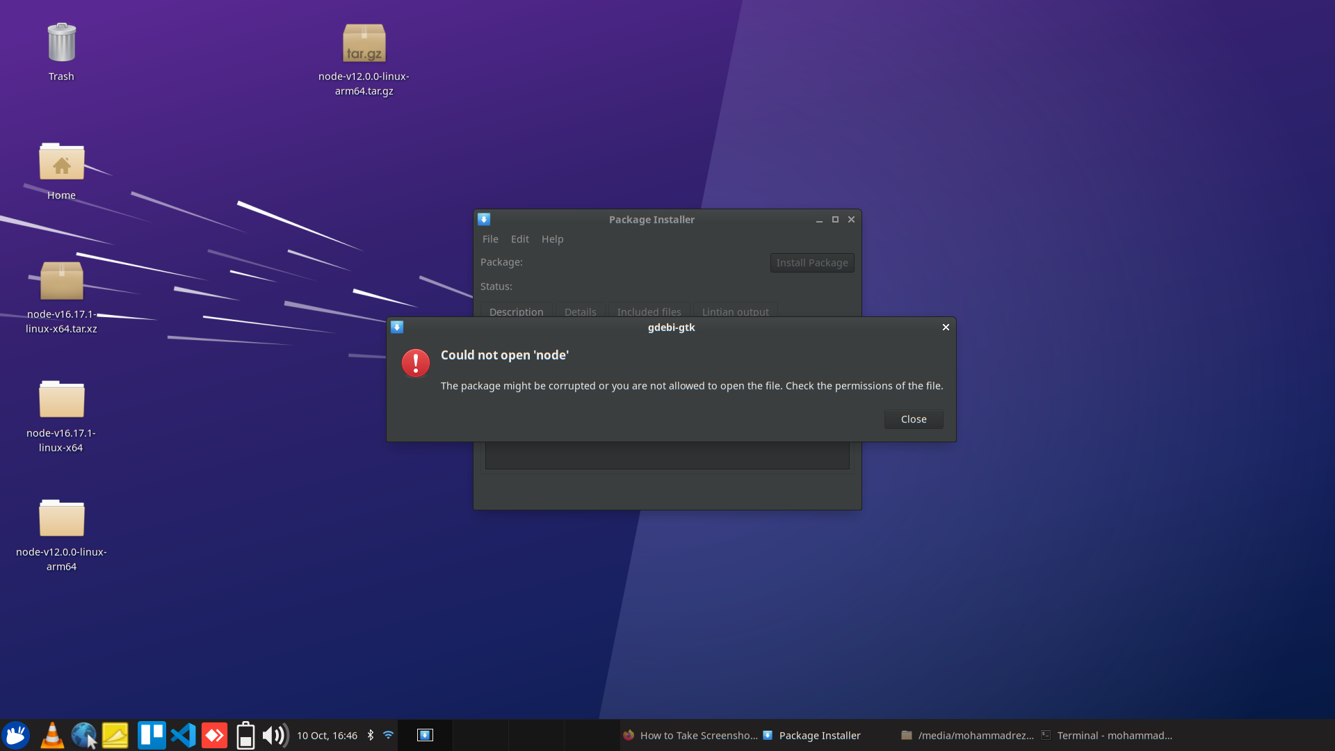 image for gdebi error