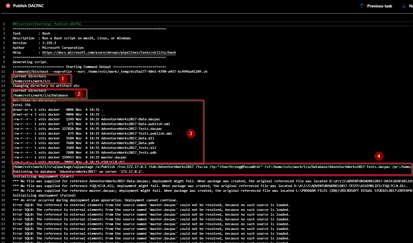 publish task output