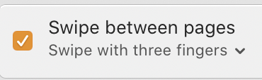 System preferences trackpad swipe setting