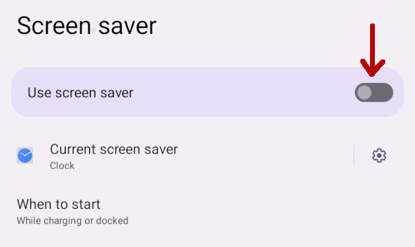 Use screen saver switch
