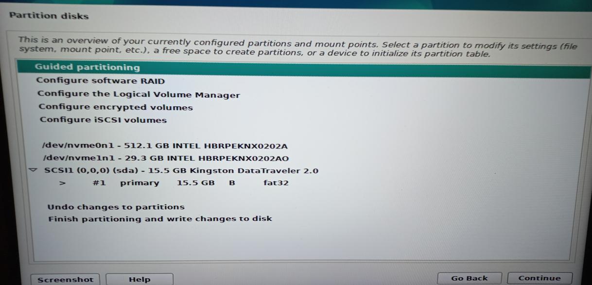 Manual partitioning