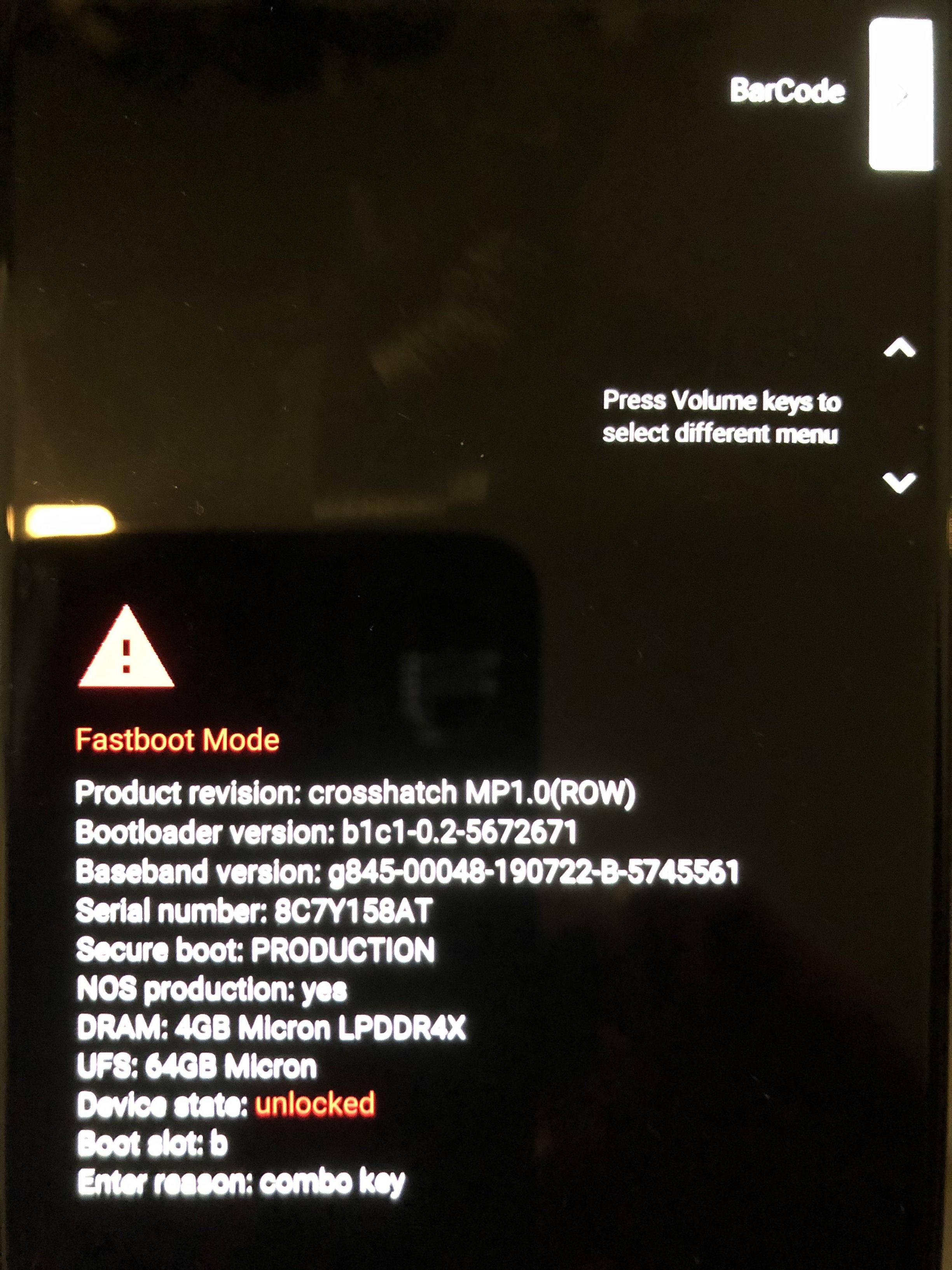 fastboot mode screen