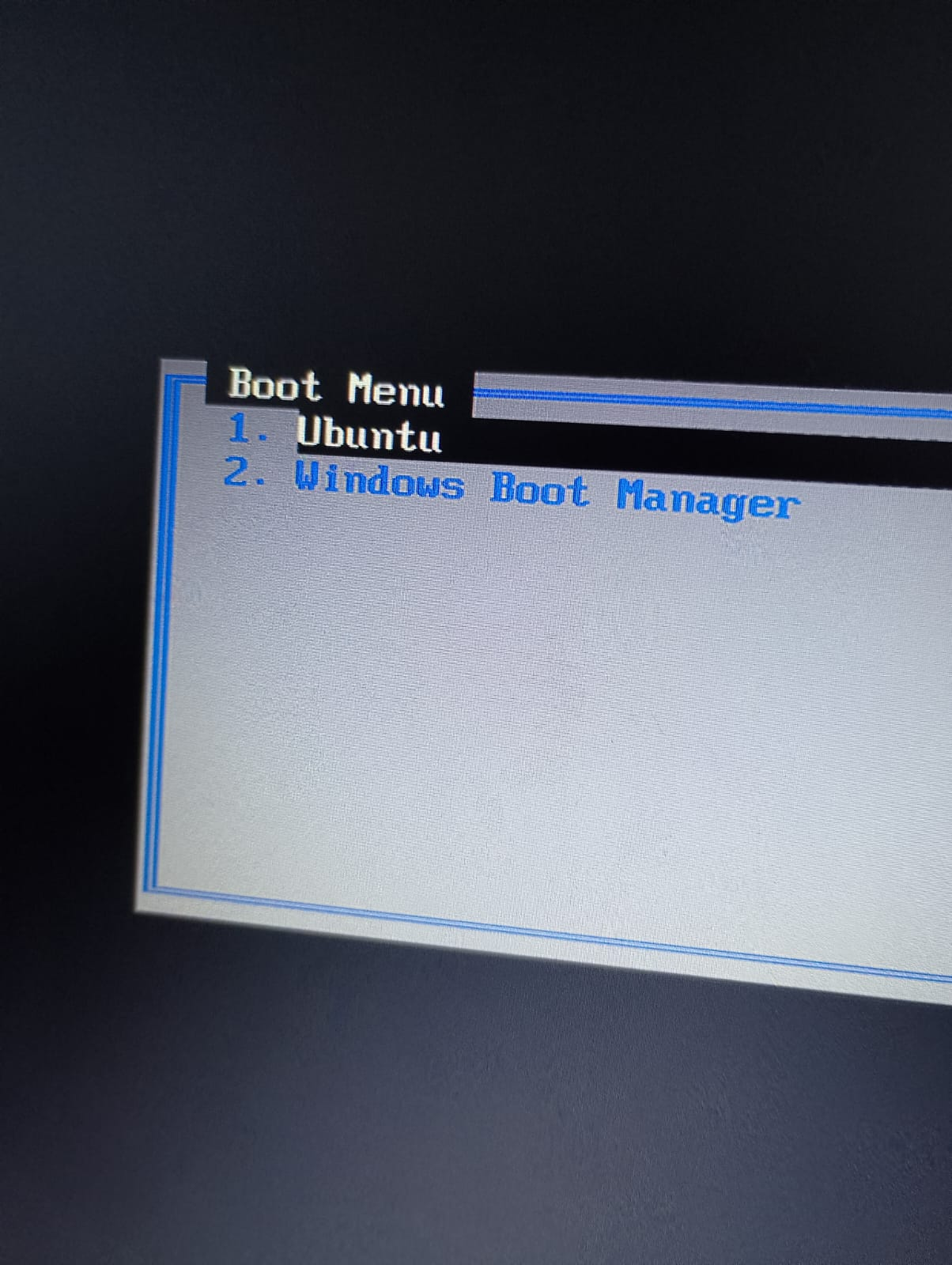 Boot menu
