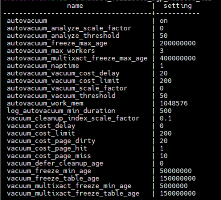 pg_settings