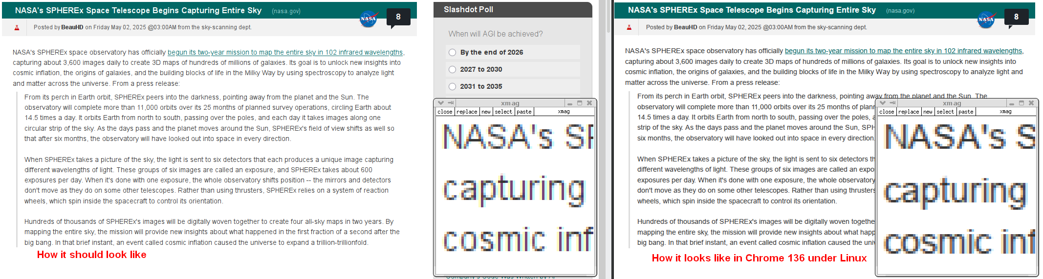 Chrome 136 font rendering with Freetype's overrides