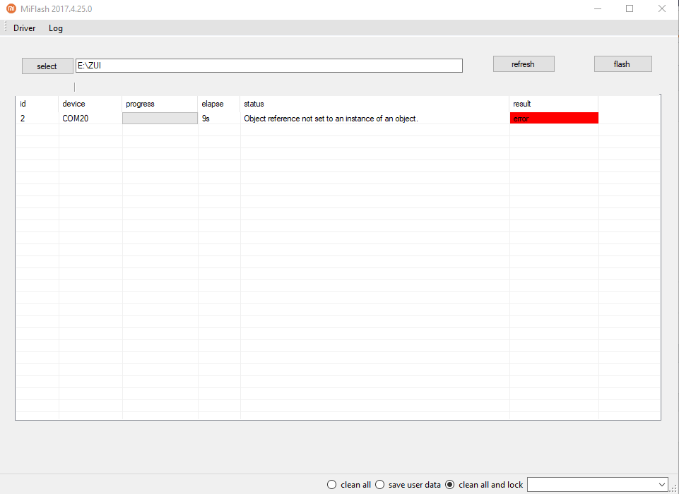 MiFlash screenshot