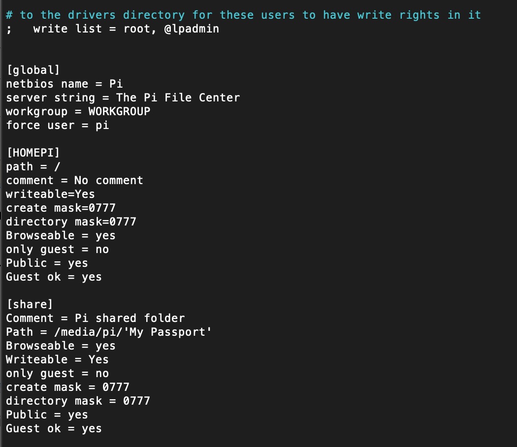 smb.conf file