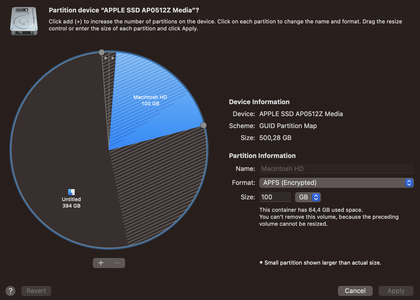 Image showing Mac OSX' Disk Utility which the current state of the partitions