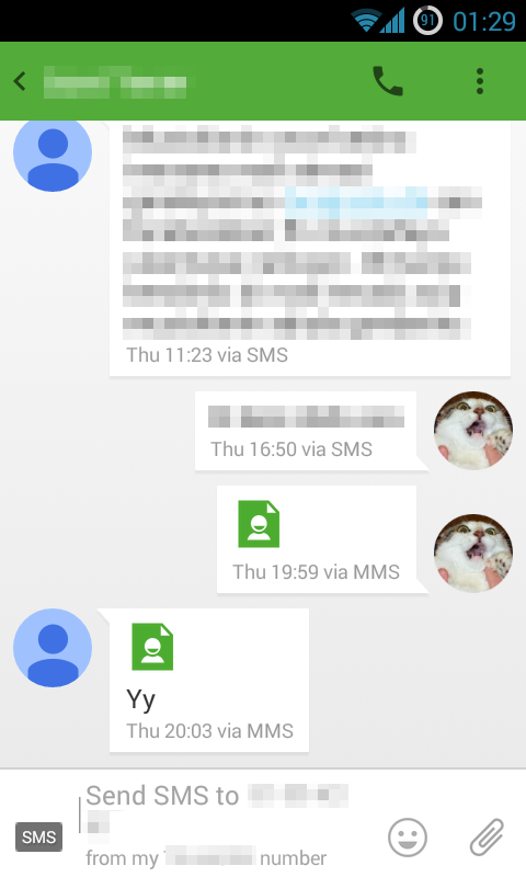 vcard as mms