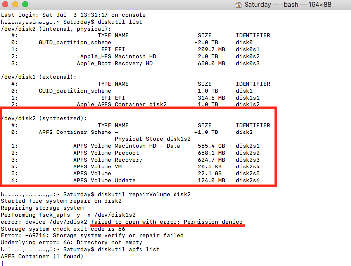 APFS Volume Data