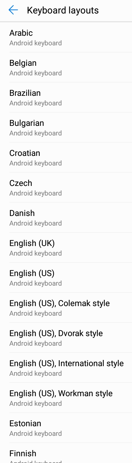 Keyboard layouts