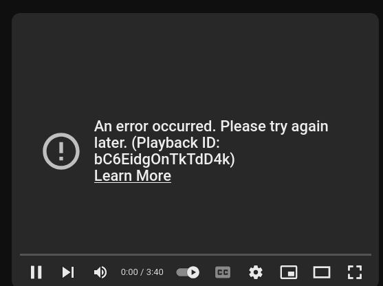 the error in question