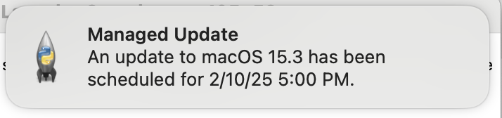 screenshot of notification