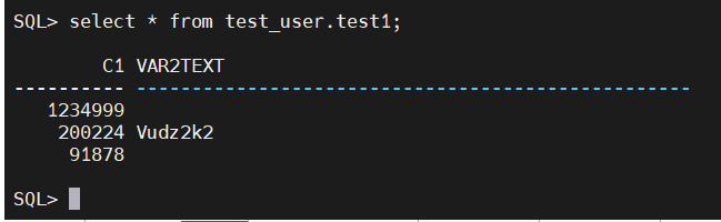 The returns when I query in the instance