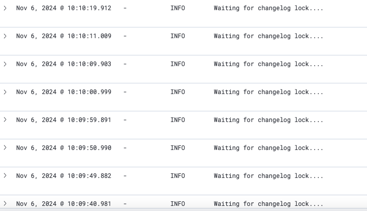Waiting for changelog lock