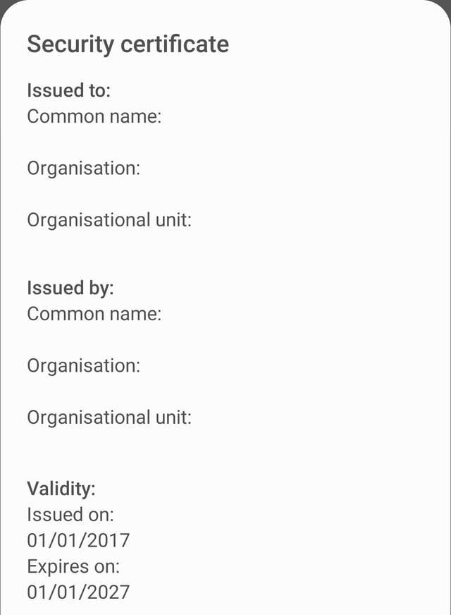 Security Certificate