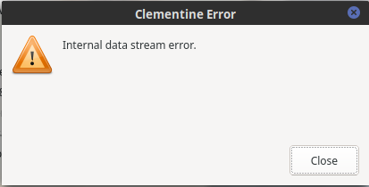 Internal data stream error