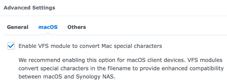 Synology Advanced Samba Settings