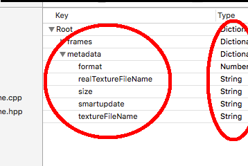 screenshot of plist editor