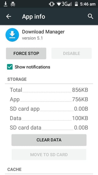 Download Manager application settings