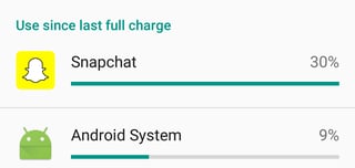 Snapchat battery usage