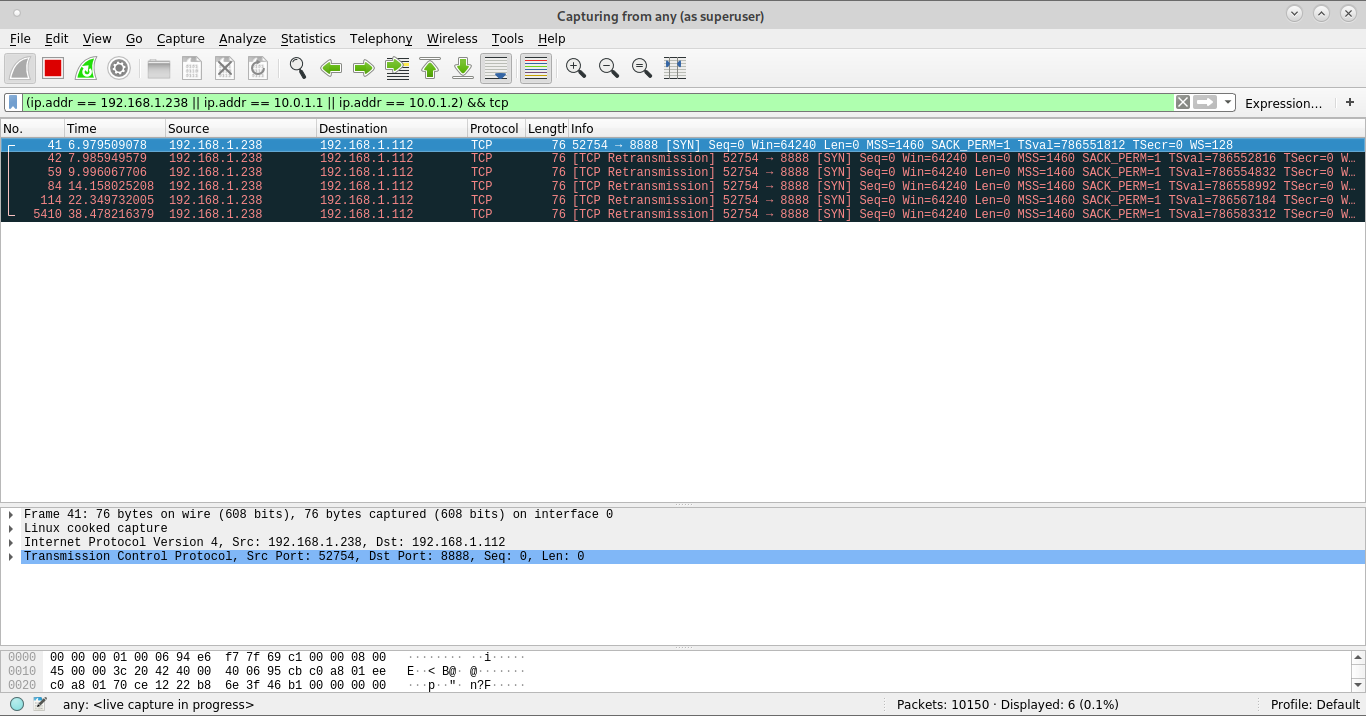 screenshot wireshark