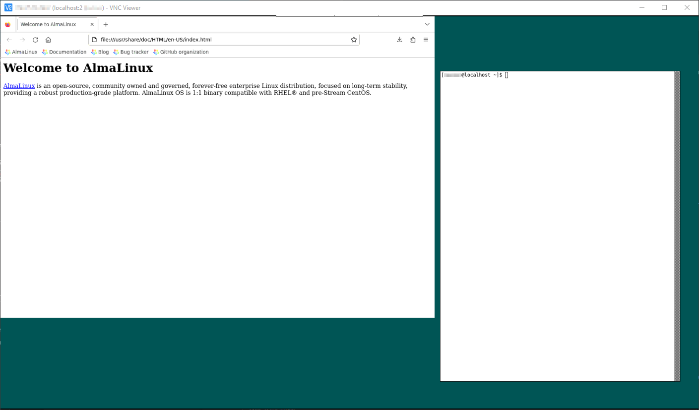 Incomplete VNC Session