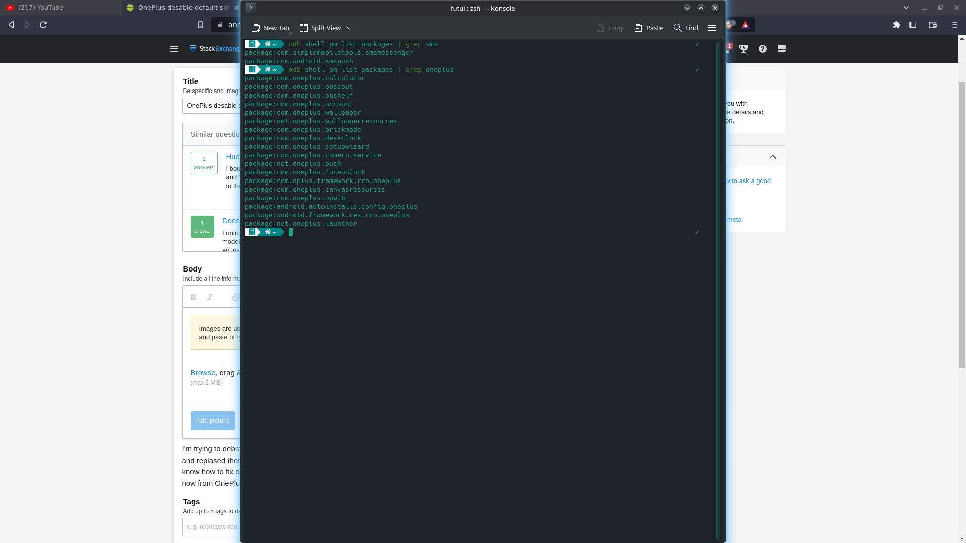 Screenshot of terminal output