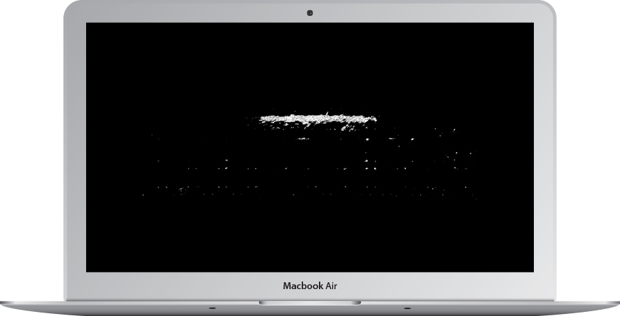 Sketch of scratched MacBook Air screen
