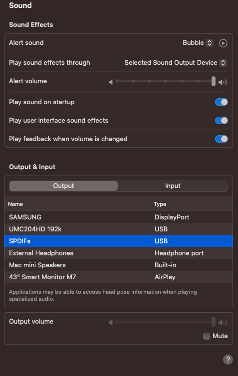 System Settings > Sound