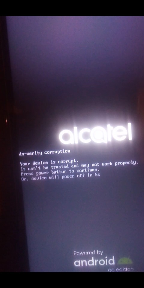 Phone showing an error message which is in the title