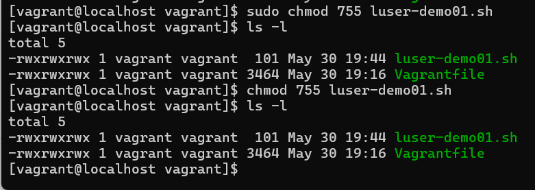 chmod not working