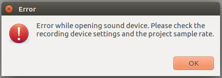 Audacity Error