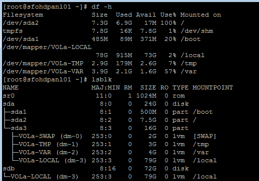 lsblk output