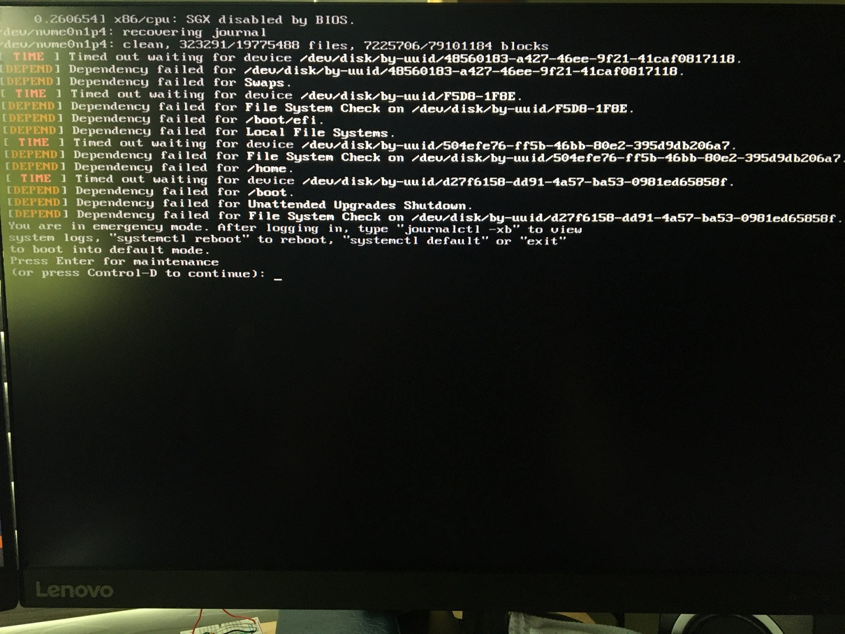 timeout waiting for device