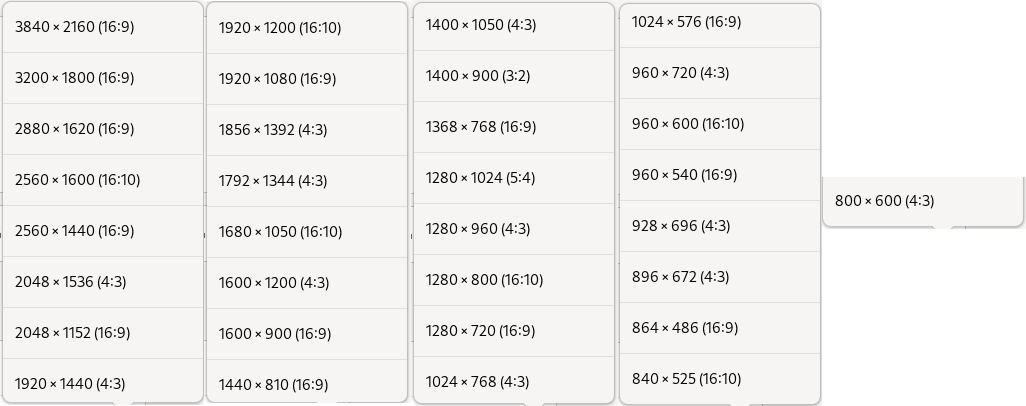 Example 3840x2160 screen