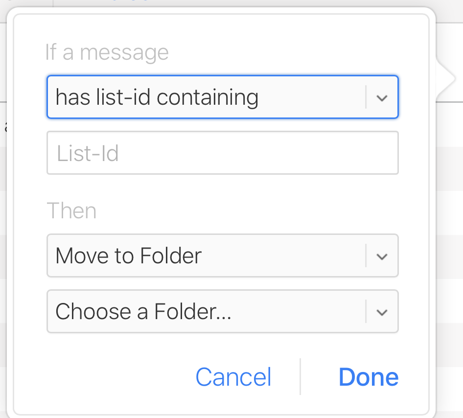 iCloud Mail Rule