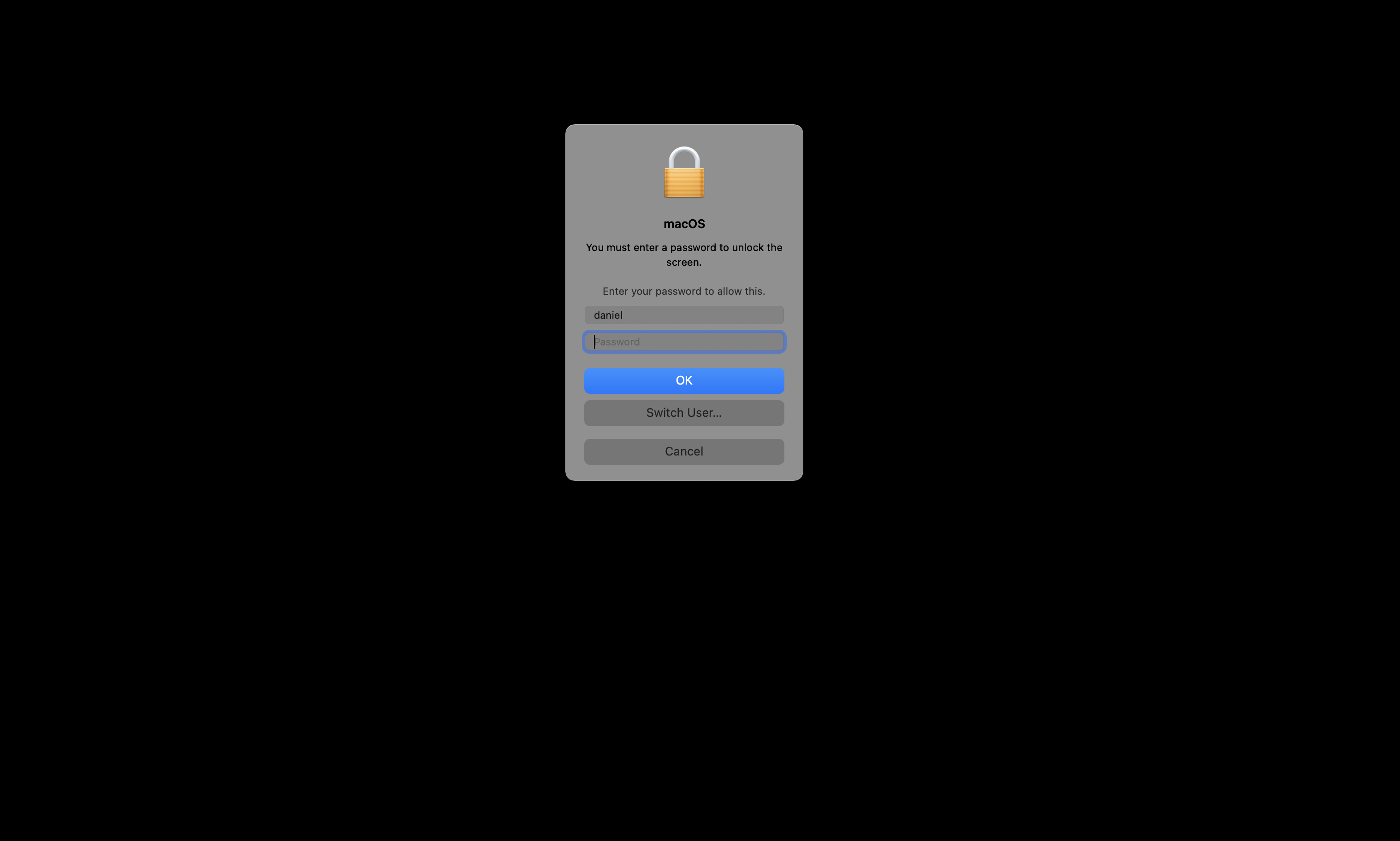 Password only, no Touch ID