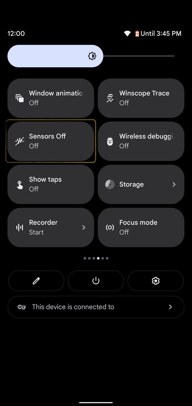 Sensors Off tile | System UI