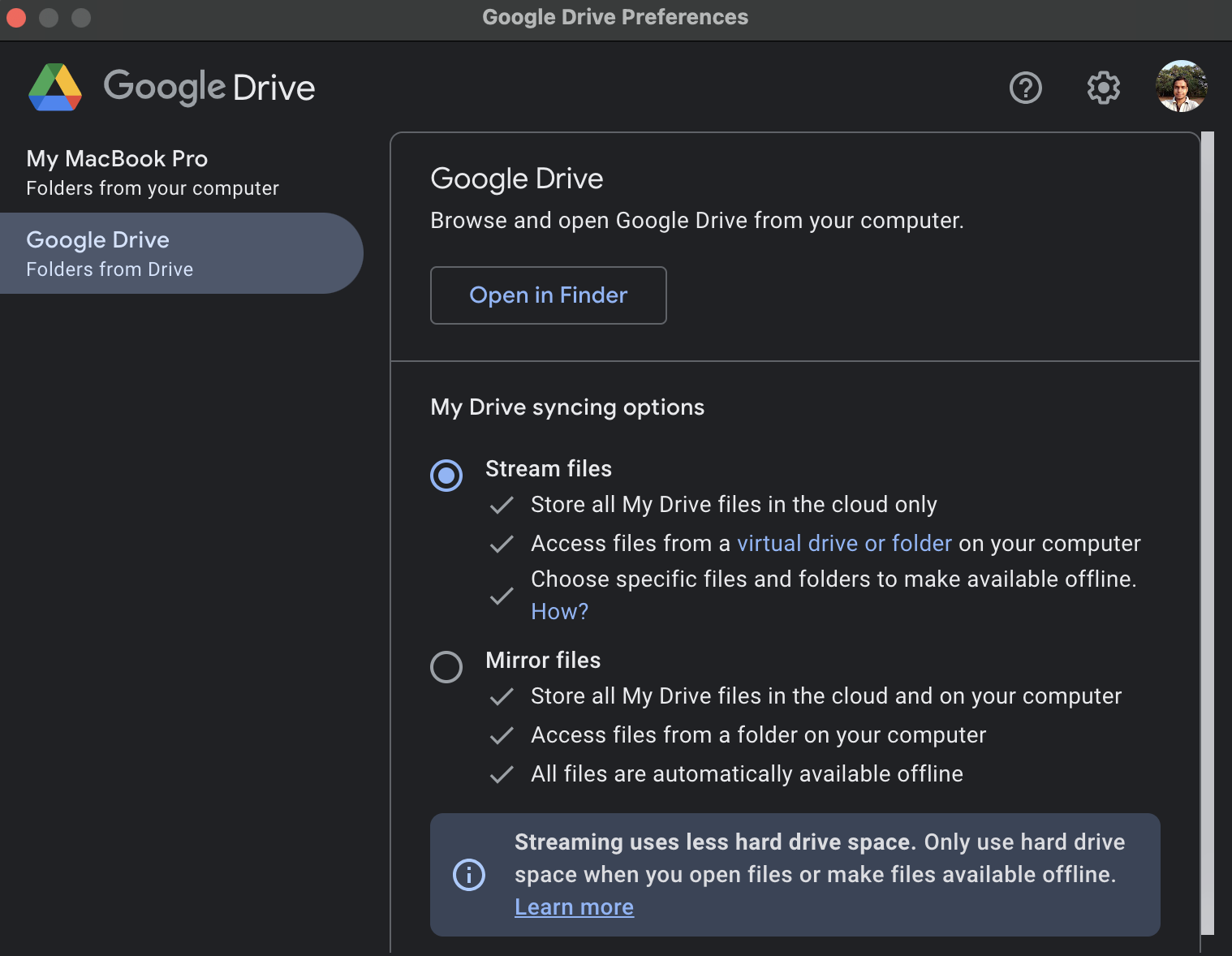 Google Drive Preferences - Google Drive (Folders from Drive)