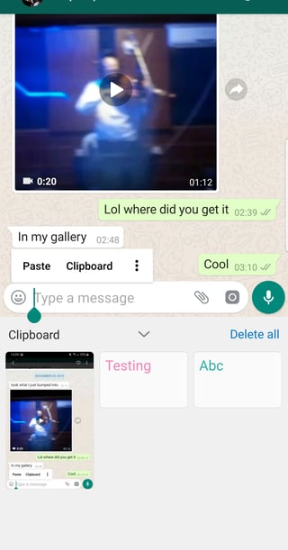 The content of the clipboard
