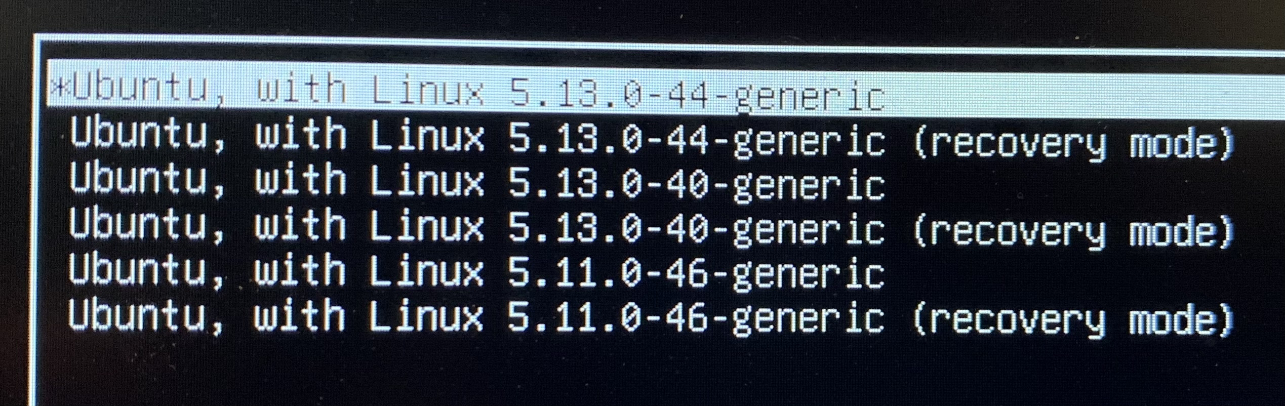 Screenshot of the boot menu