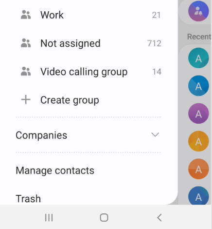 screenshot of Not assigned group