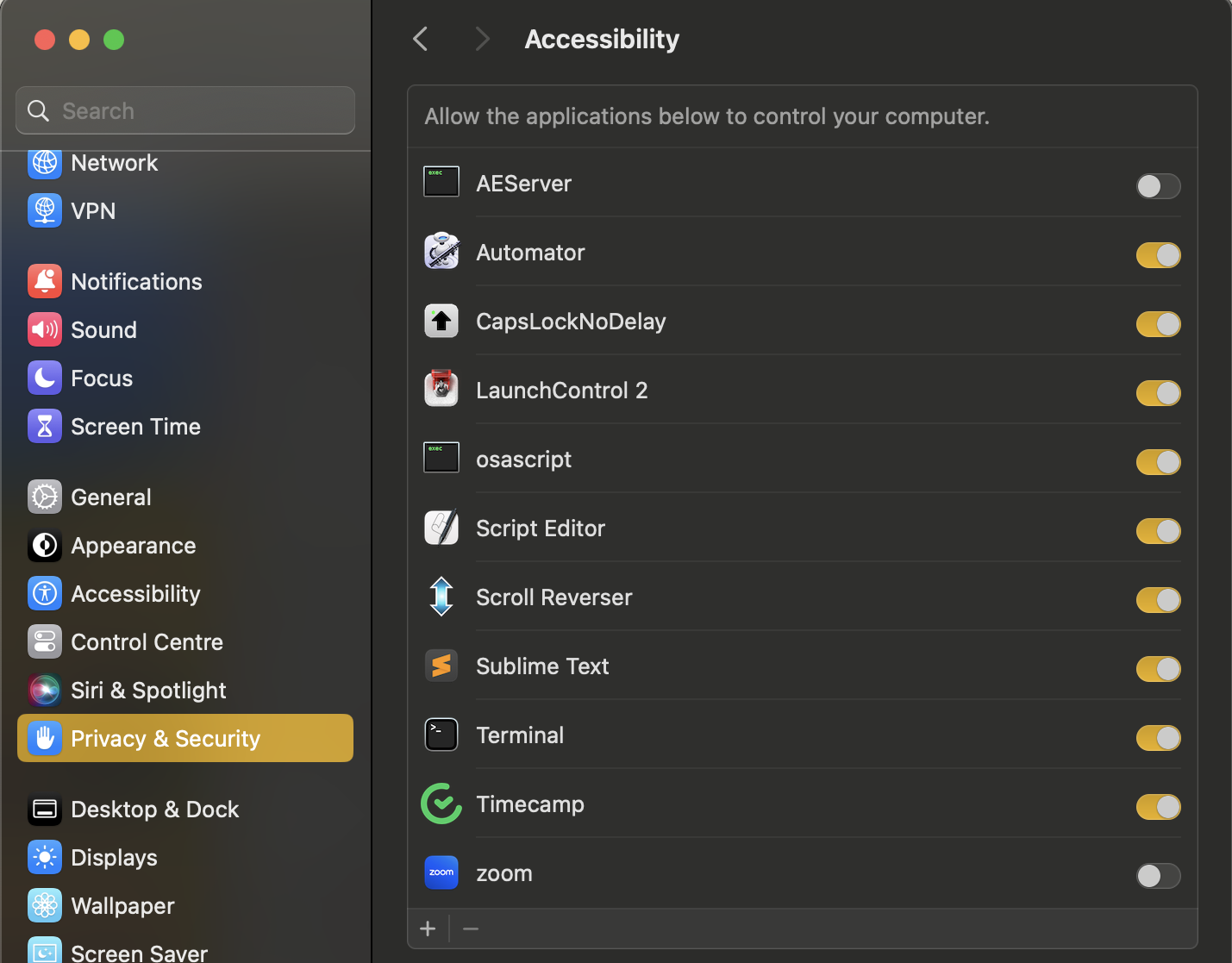 Accessibility Settings