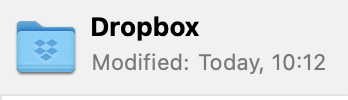 How dropbox looks in Get Info