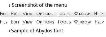 GeoGebra 5 menu v. sample of Abydos font