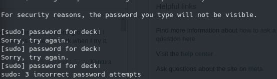 sudo password