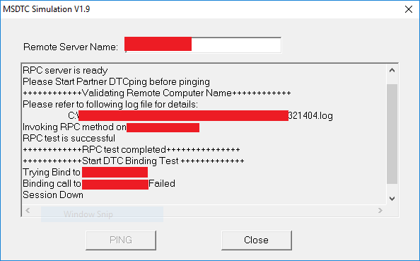 dtcping result