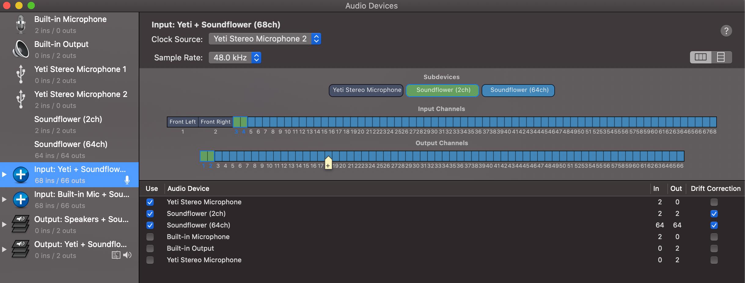 Screenshot of aggregate input device