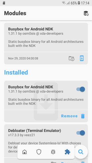 Screenshot indicating Busybox is installed